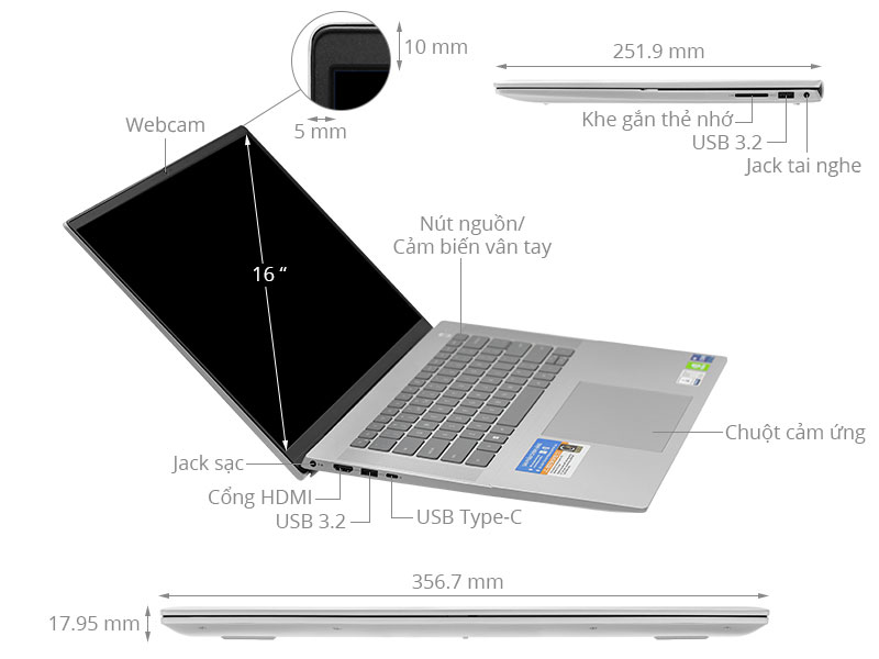 TNC Store Laptop Dell Inspiron 16 5620 P1WKN